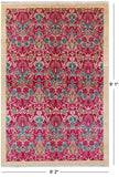 Ivory William Morris Hand Knotted Wool Area Rug - 6' 2" X 9' 1" - Golden Nile