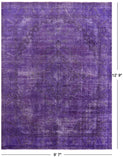 Purple Persian Overdyed Hand Knotted Wool Rug - 9' 7" X 12' 9" - Golden Nile
