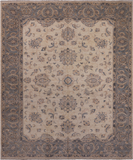 Ivory Peshawar Handmade Wool Rug - 8' 4" X 9' 10"