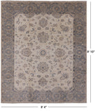 Ivory Peshawar Handmade Wool Rug - 8' 4" X 9' 10" - Golden Nile