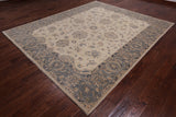 Ivory Peshawar Handmade Wool Rug - 8' 4" X 9' 10"