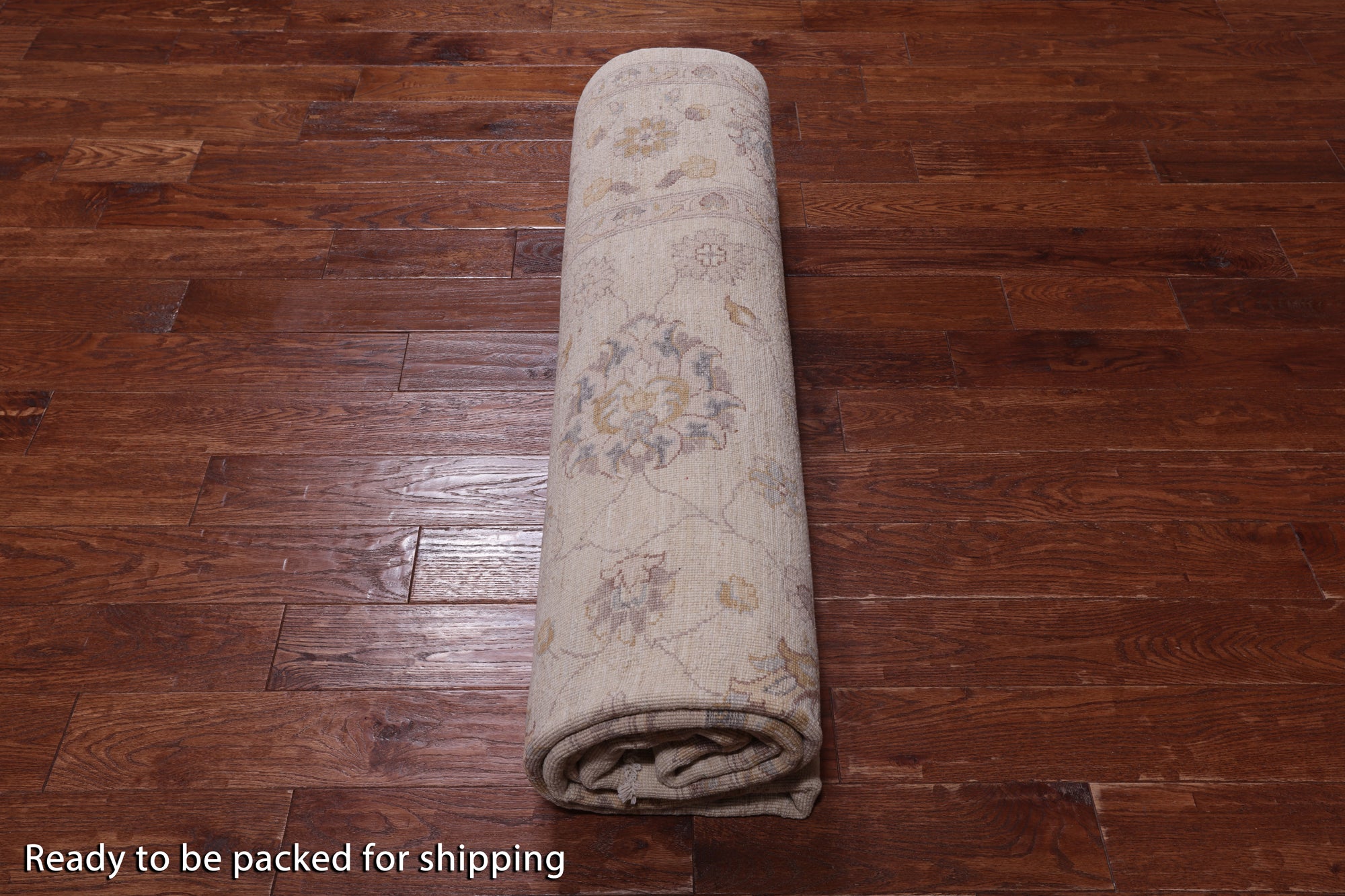 Ivory Peshawar Washed Out Handmade Wool Rug - 8' 2" X 10' 1"