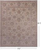 Ivory Peshawar Washed Out Handmade Wool Rug - 8' 2" X 10' 1"