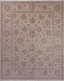 Ivory Peshawar Washed Out Handmade Wool Rug - 8' 2" X 10' 1"