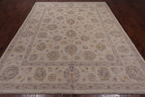 Ivory Peshawar Washed Out Handmade Wool Rug - 8' 2" X 10' 1"