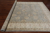 Grey Peshawar Hand Knotted Wool Rug - 8' 3" X 10' 2"