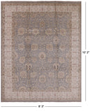 Grey Peshawar Hand Knotted Wool Rug - 8' 3" X 10' 2" - Golden Nile