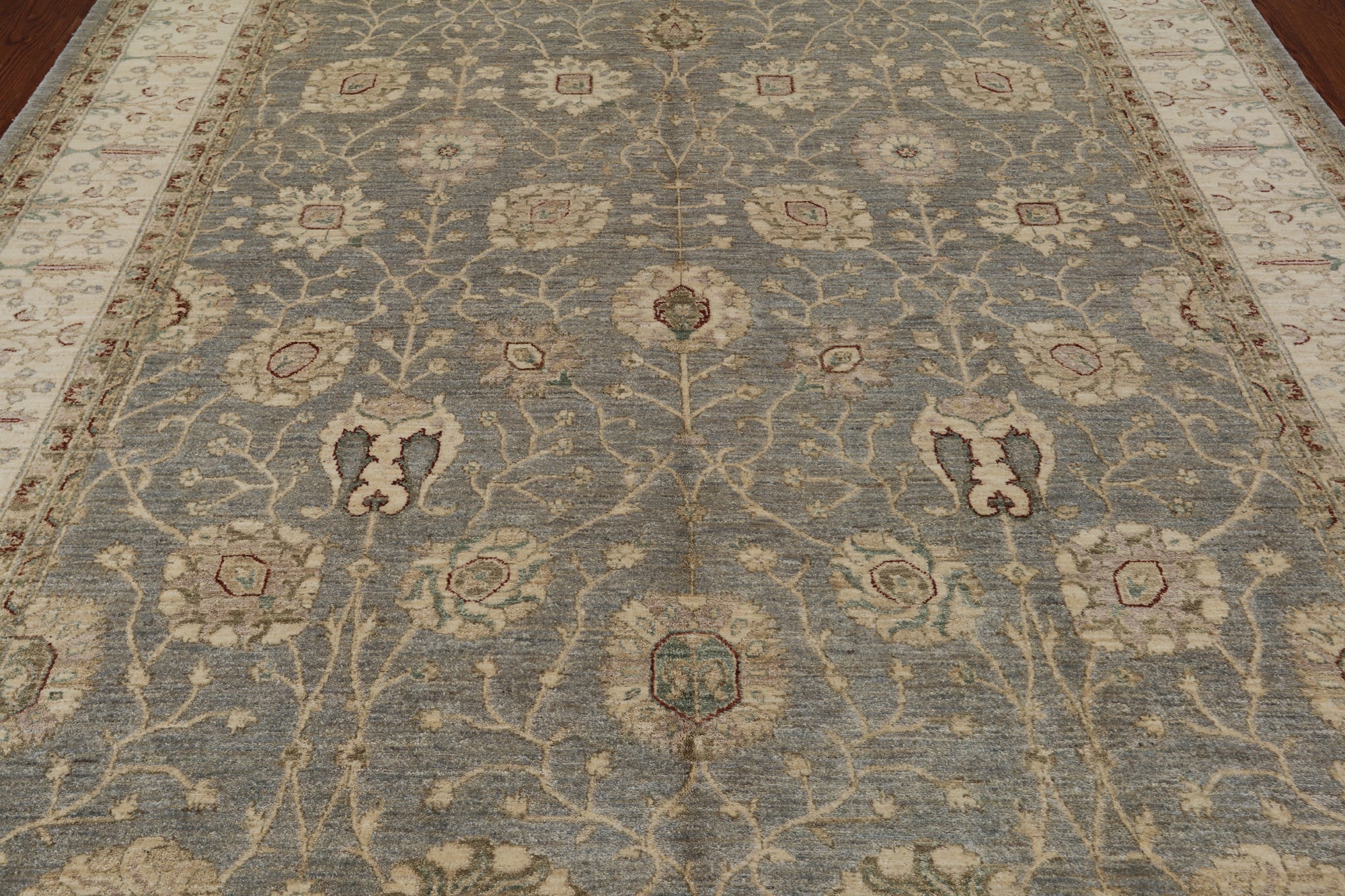 Grey Peshawar Hand Knotted Wool Rug - 8' 3" X 10' 2"