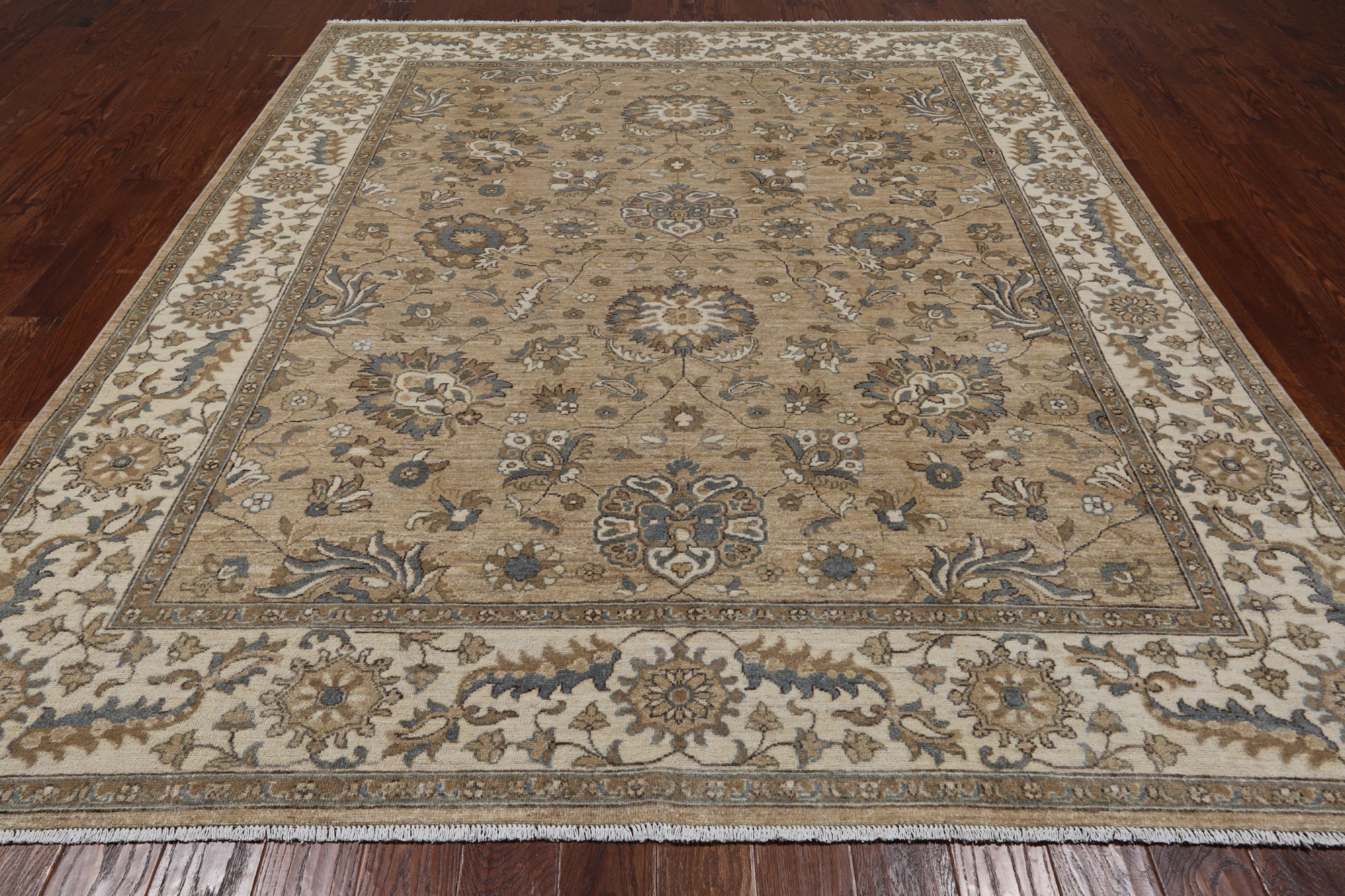 Peshawar Hand Knotted Wool Rug - 8' 0" X 9' 7"