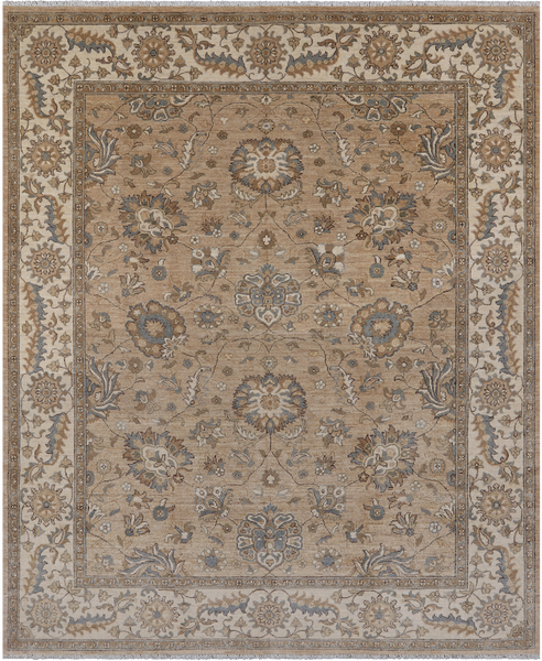 Peshawar Hand Knotted Wool Rug - 8' 0" X 9' 7"
