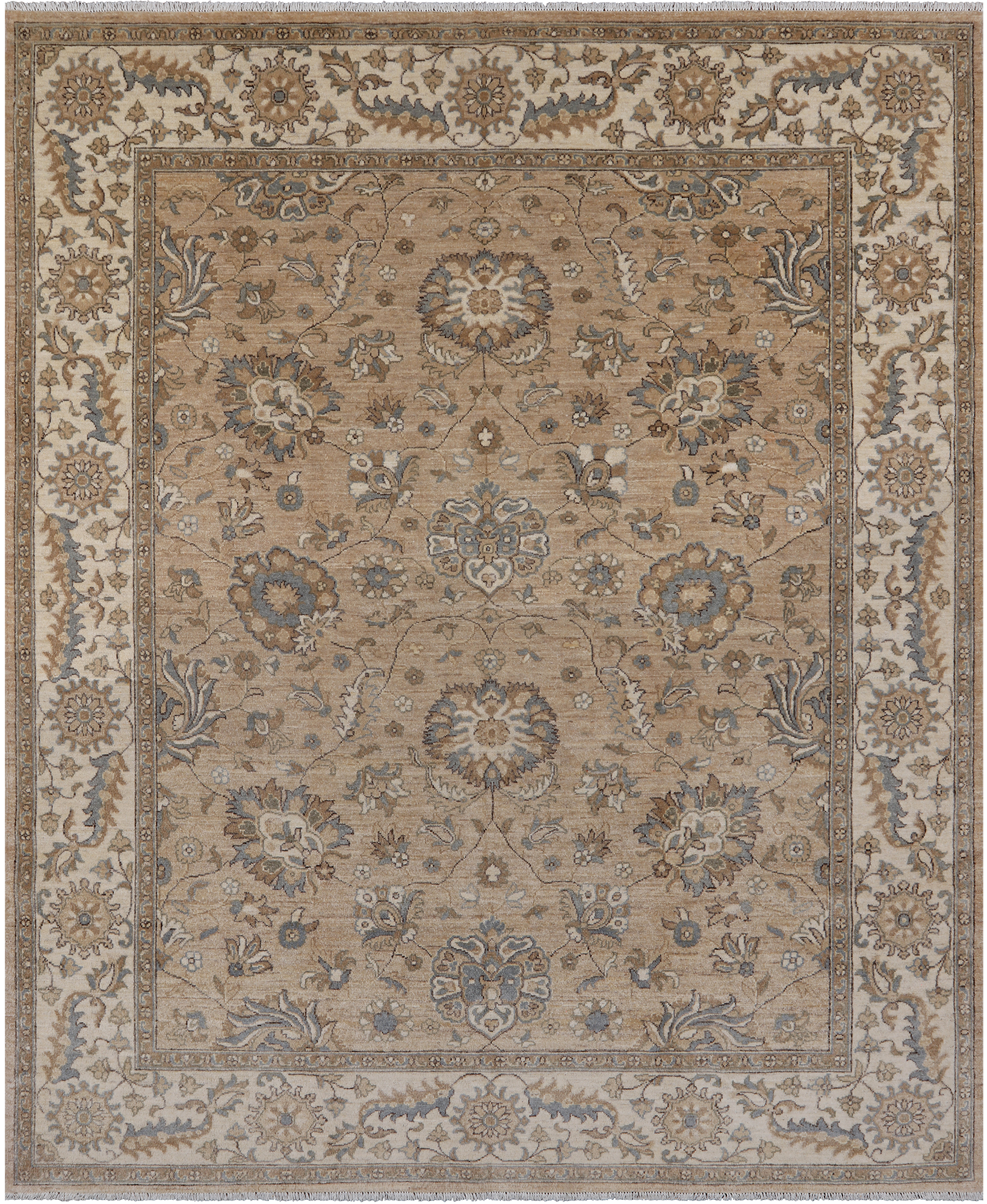 Peshawar Hand Knotted Wool Rug - 8' 0" X 9' 7"