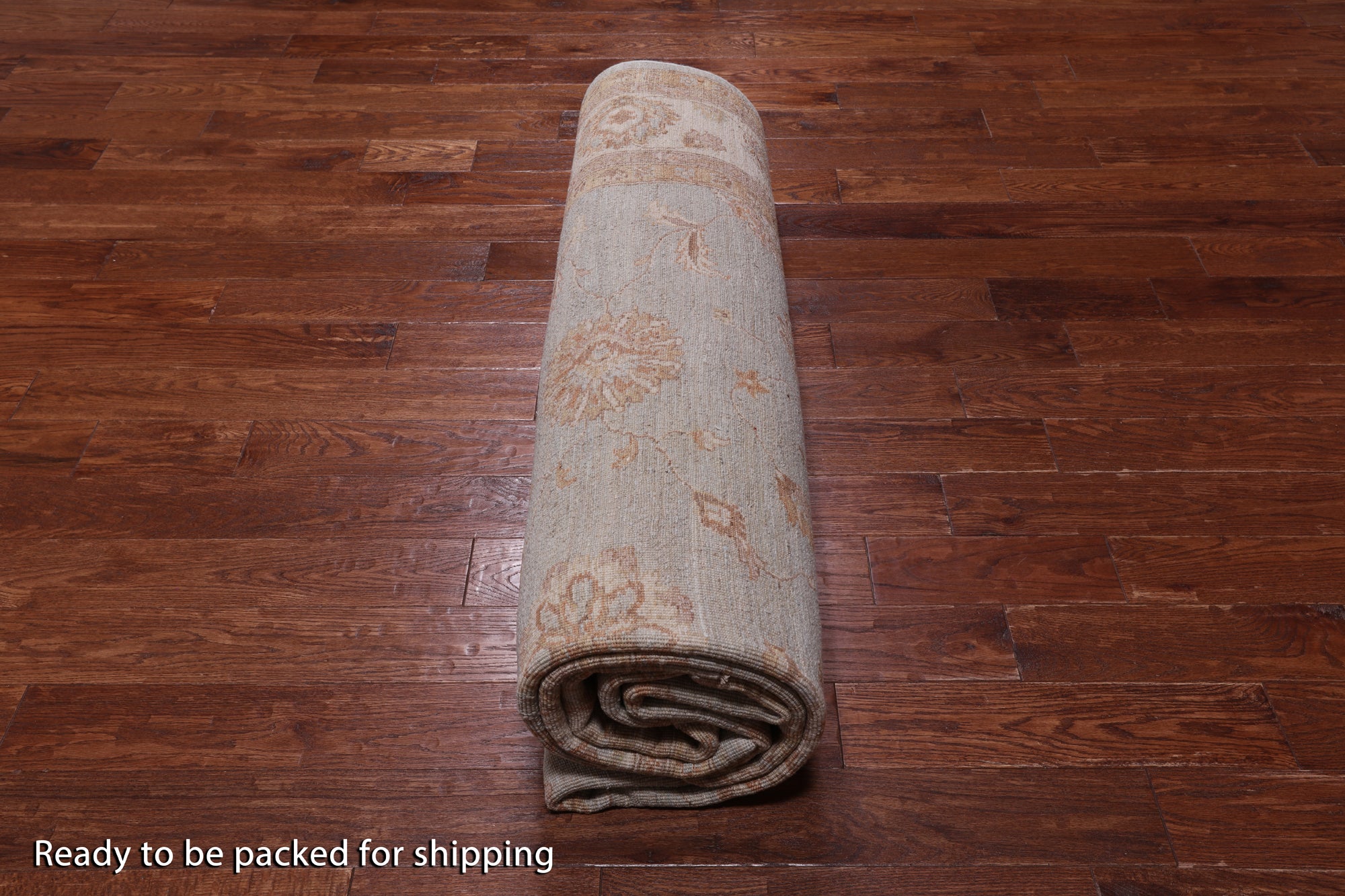 Light Blue Peshawar Handmade Wool Area Rug - 9' 0" X 12' 3"
