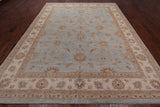 Light Blue Peshawar Handmade Wool Area Rug - 9' 0" X 12' 3"