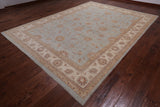 Light Blue Peshawar Handmade Wool Area Rug - 9' 0" X 12' 3"