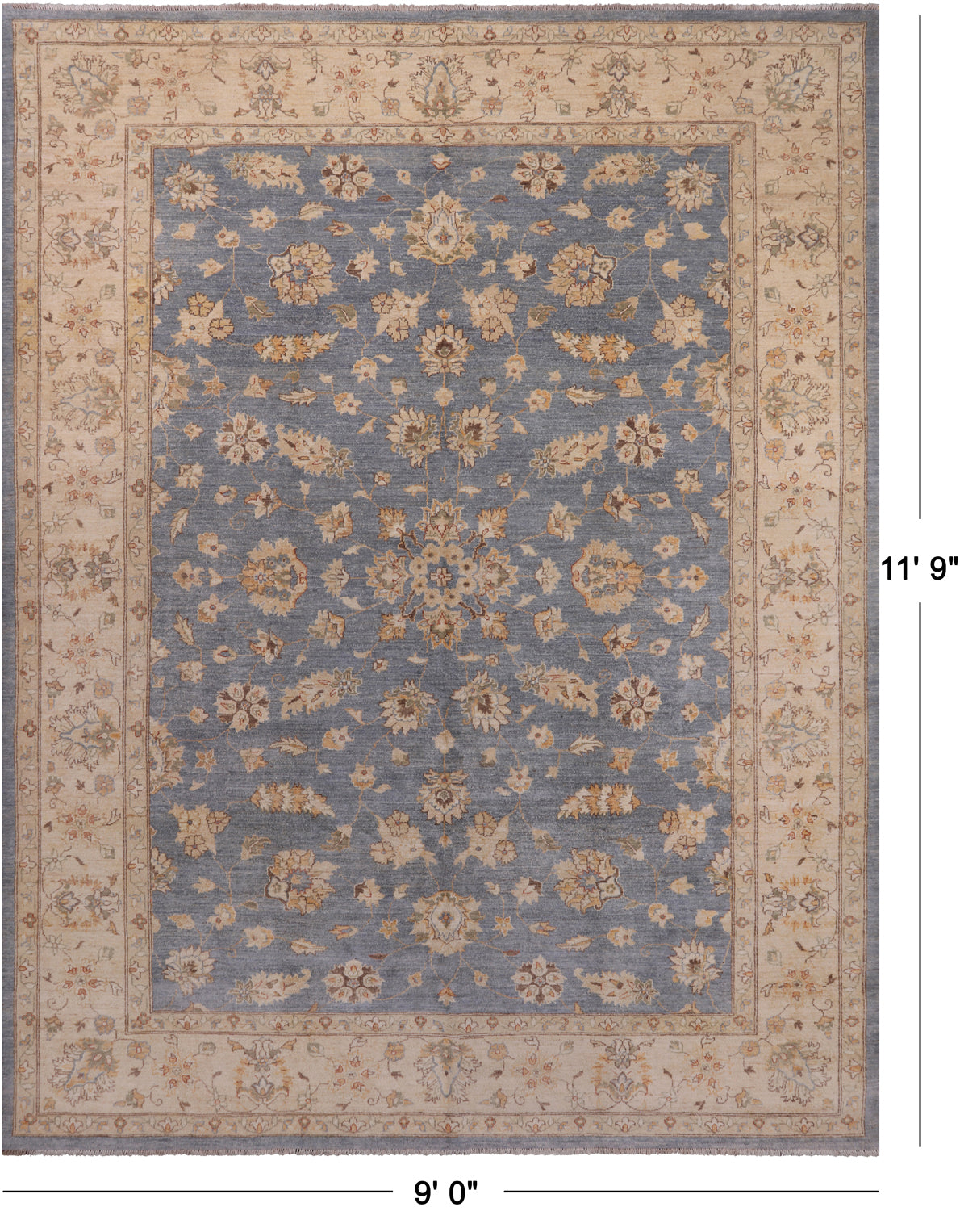 Peshawar Handmade Wool Rug - 9' 0" X 11' 9"