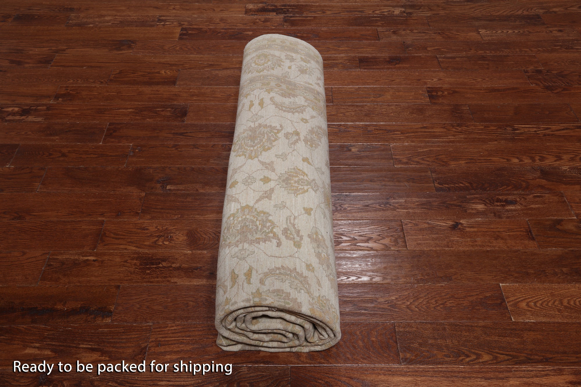 Ivory Peshawar Handmade Wool Rug - 8' 9" X 12' 2"