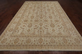 Ivory Peshawar Handmade Wool Rug - 8' 9" X 12' 2"