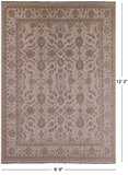 Ivory Peshawar Handmade Wool Rug - 8' 9" X 12' 2" - Golden Nile