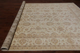 Ivory Peshawar Handmade Wool Rug - 8' 9" X 12' 2"