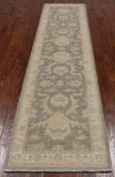 Grey Peshawar Hand Knotted Wool Runner Rug - 2' 8" X 9' 10"
