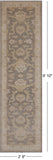 Grey Peshawar Hand Knotted Wool Runner Rug - 2' 8" X 9' 10"