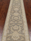 Grey Peshawar Hand Knotted Wool Runner Rug - 2' 8" X 9' 10"