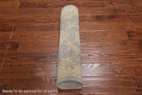 Grey Peshawar Hand Knotted Wool Runner Rug - 2' 8" X 9' 10"