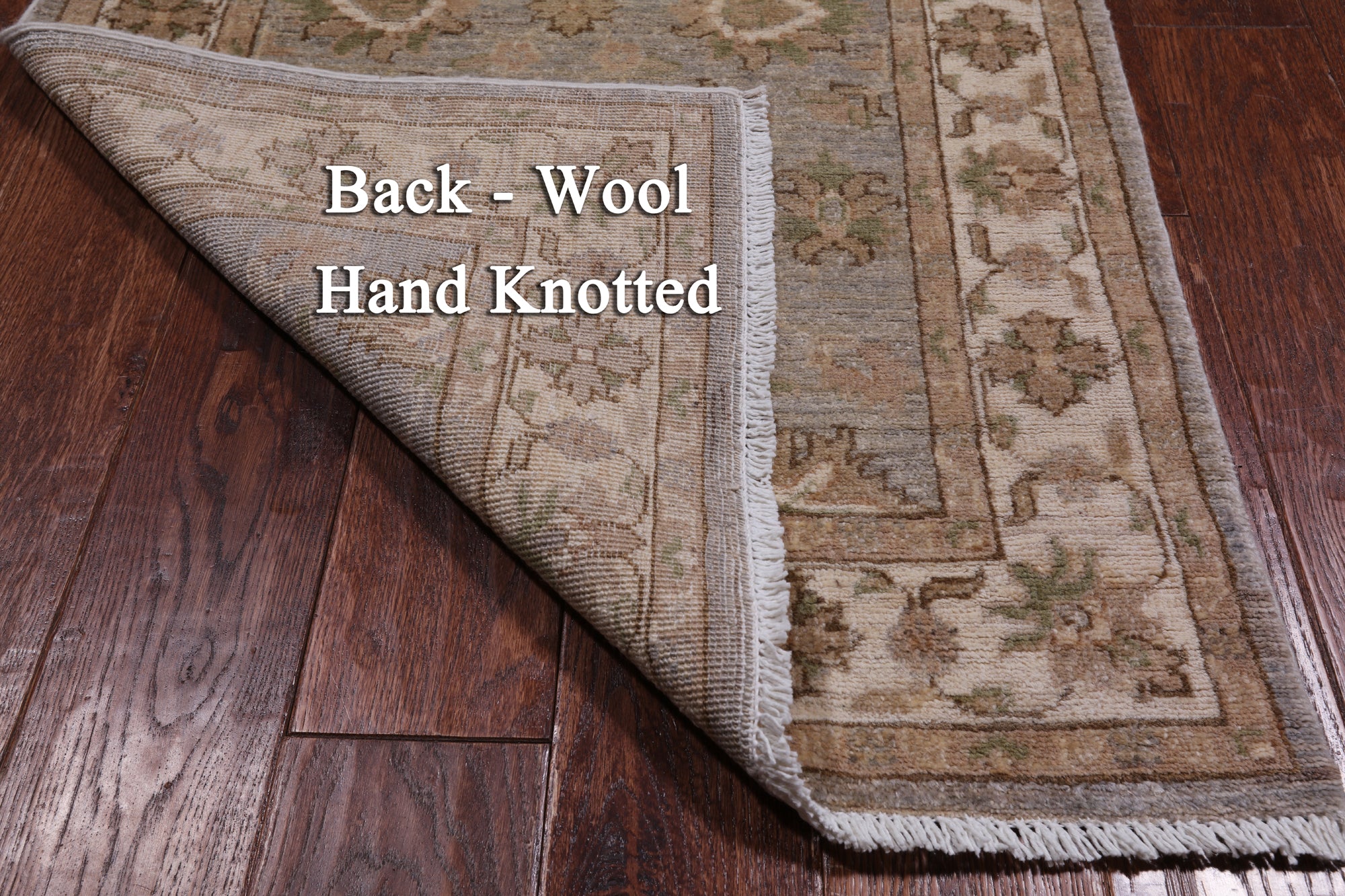 Grey Peshawar Hand Knotted Wool Runner Rug - 2' 7" X 9' 7"