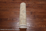 Ivory Peshawar Handmade Wool Runner Rug - 2' 6" X 9' 9"