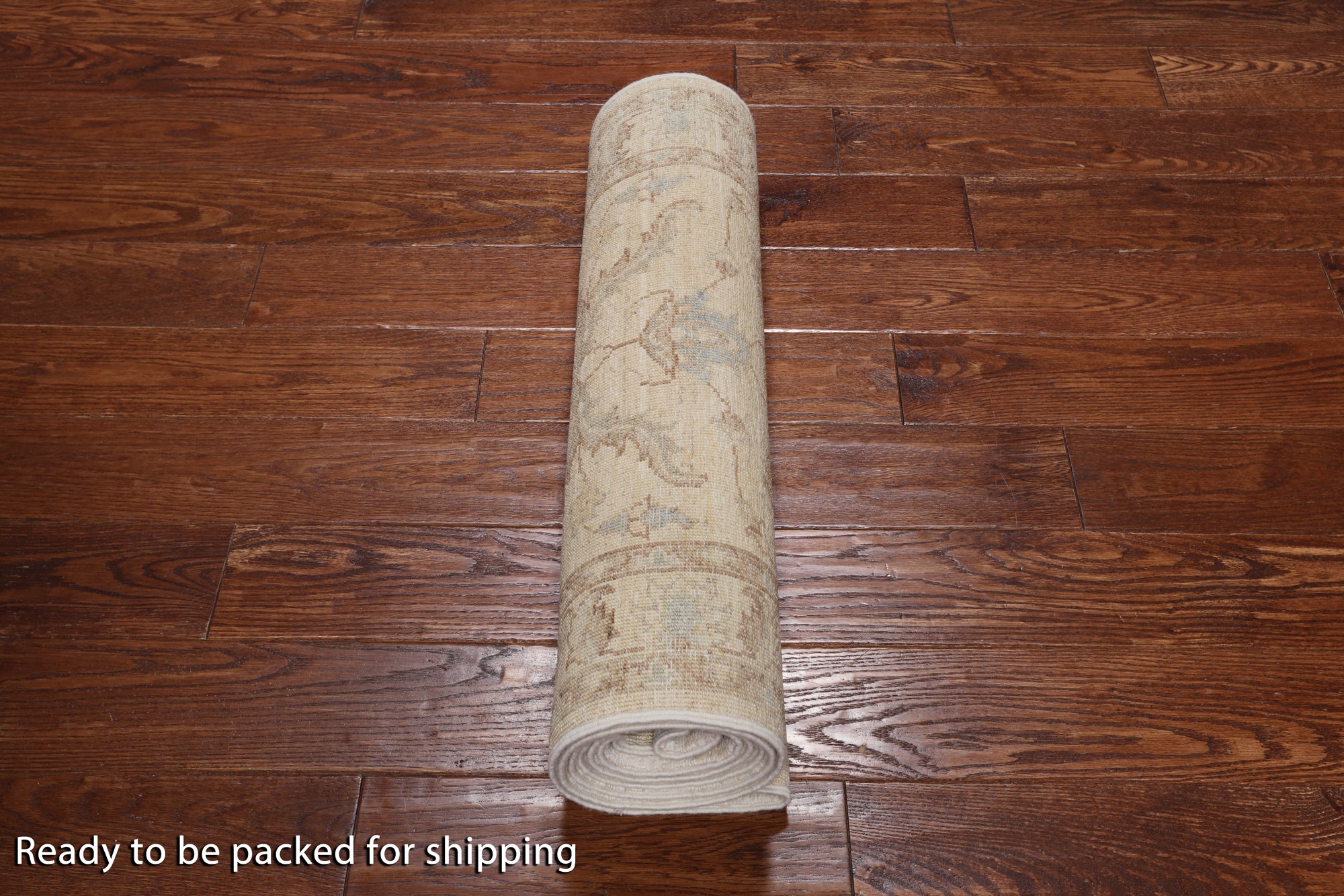 Ivory Peshawar Handmade Wool Runner Rug - 2' 6" X 9' 9"