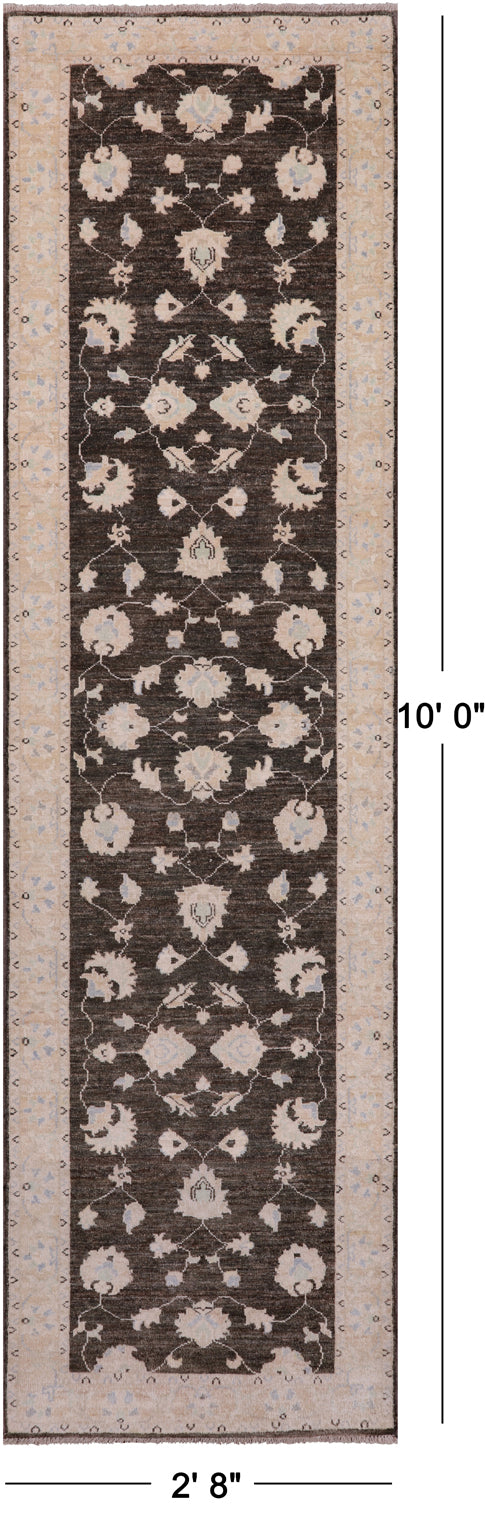 Peshawar Handmade Wool Runner Rug - 2' 8" X 10' 0"