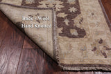 Brown Peshawar Hand Knotted Runner Rug - 2' 9" X 9' 7"