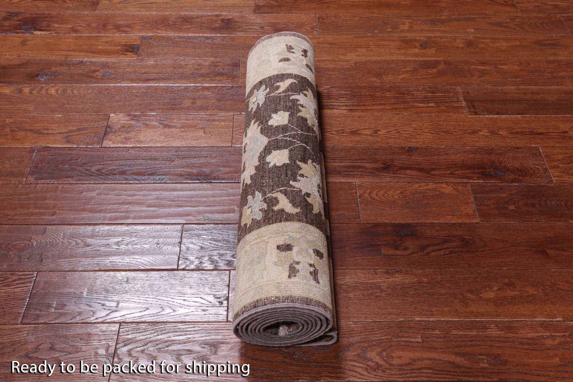 Brown Peshawar Hand Knotted Runner Rug - 2' 9" X 9' 7"