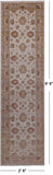 Ivory Peshawar Handmade Wool Runner Rug - 2' 6" X 9' 6"