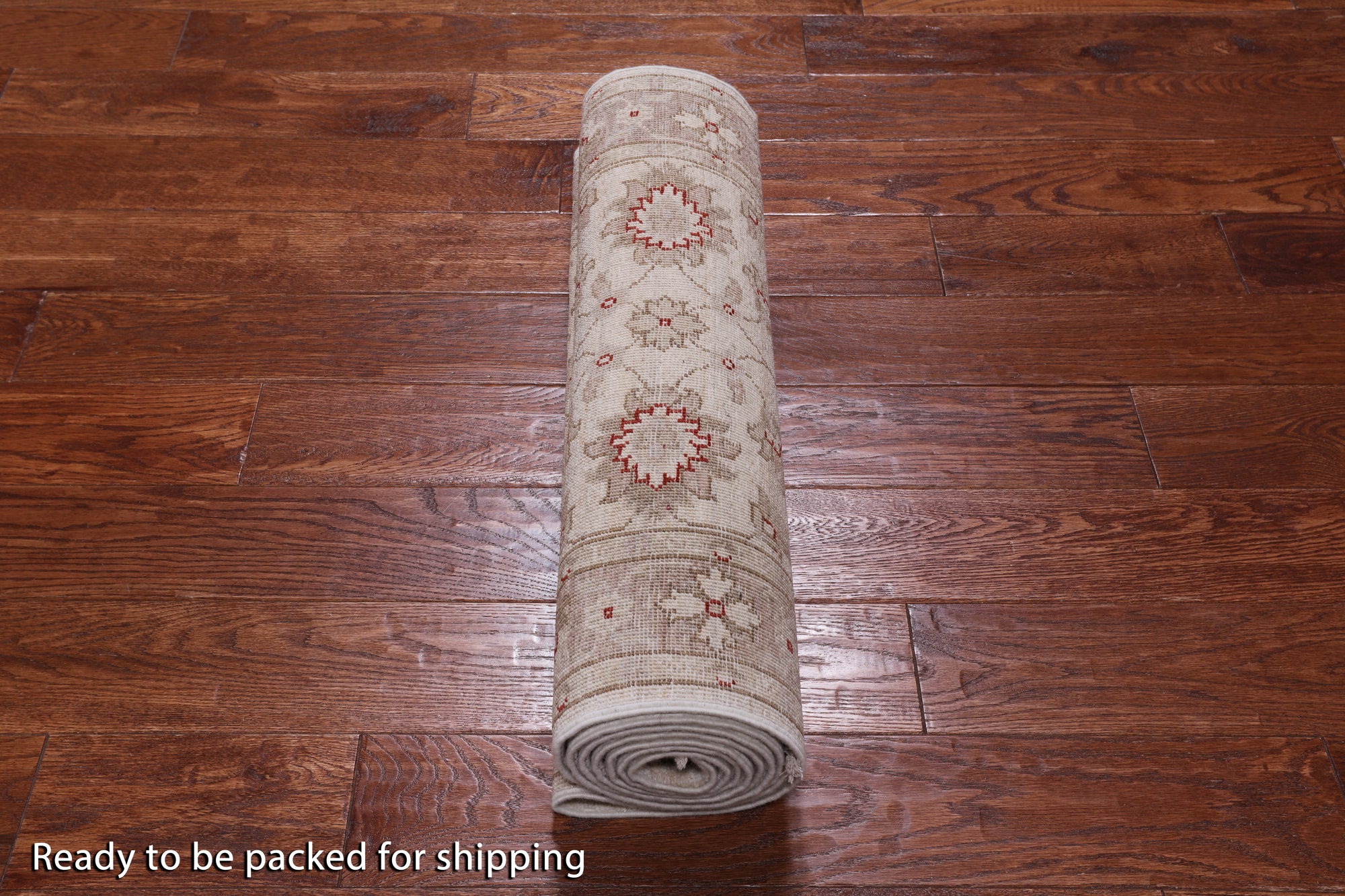 Ivory Peshawar Handmade Wool Runner Rug - 2' 6" X 9' 6"
