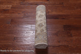 Ivory Peshawar Handmade Wool Runner Rug - 2' 7" X 9' 8"