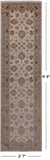 Ivory Peshawar Handmade Wool Runner Rug - 2' 7" X 9' 8"