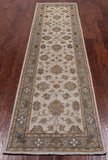 Ivory Peshawar Handmade Wool Runner Rug - 2' 7" X 9' 8"