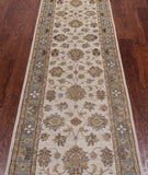 Ivory Peshawar Handmade Wool Runner Rug - 2' 7" X 9' 8"