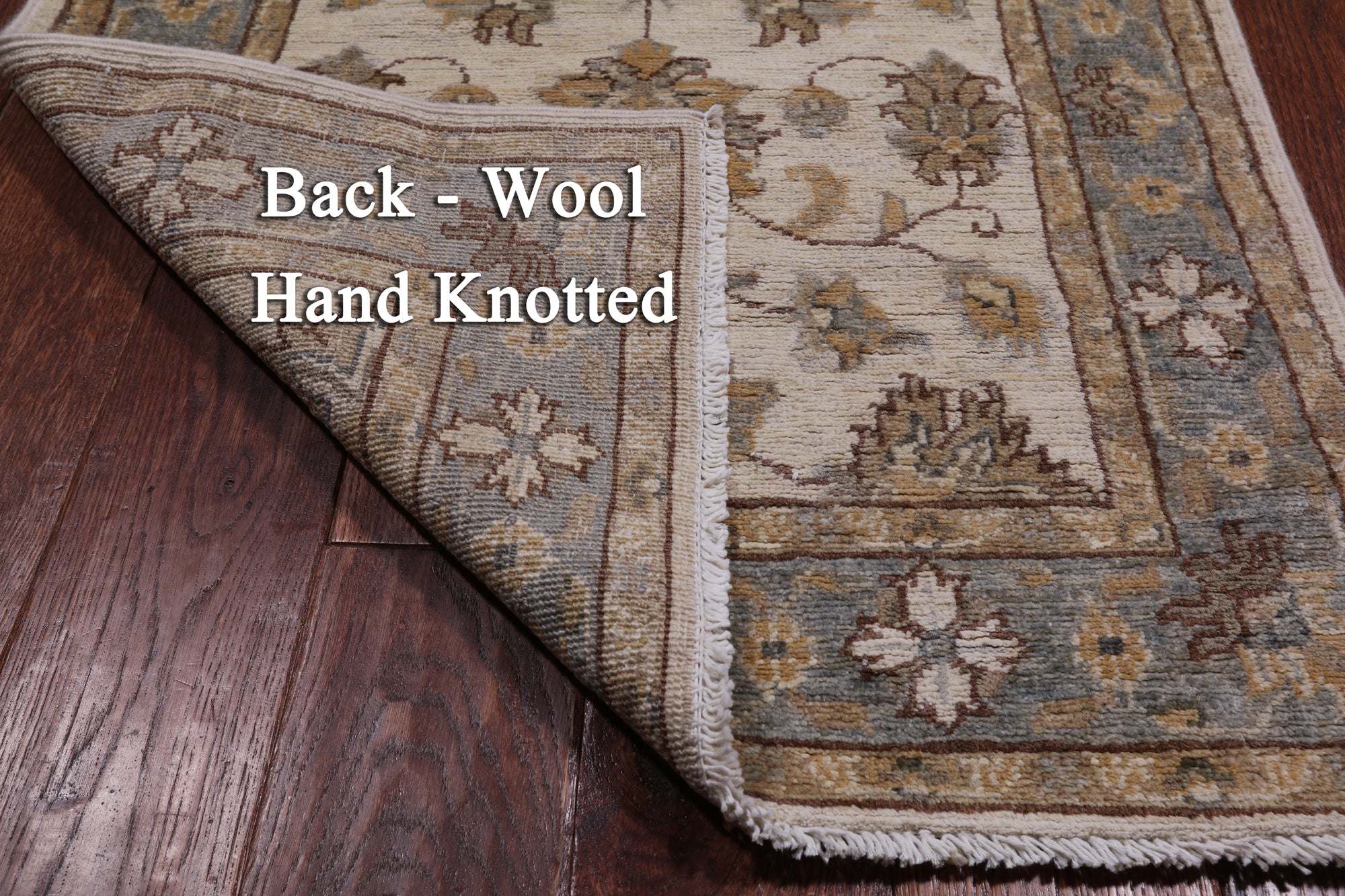 Ivory Peshawar Handmade Wool Runner Rug - 2' 7" X 9' 8"