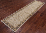 Ivory Peshawar Hand Knotted Runner Rug - 2' 8" X 9' 7"