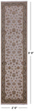 Ivory Peshawar Hand Knotted Wool Runner Rug - 2' 6" X 9' 9" - Golden Nile