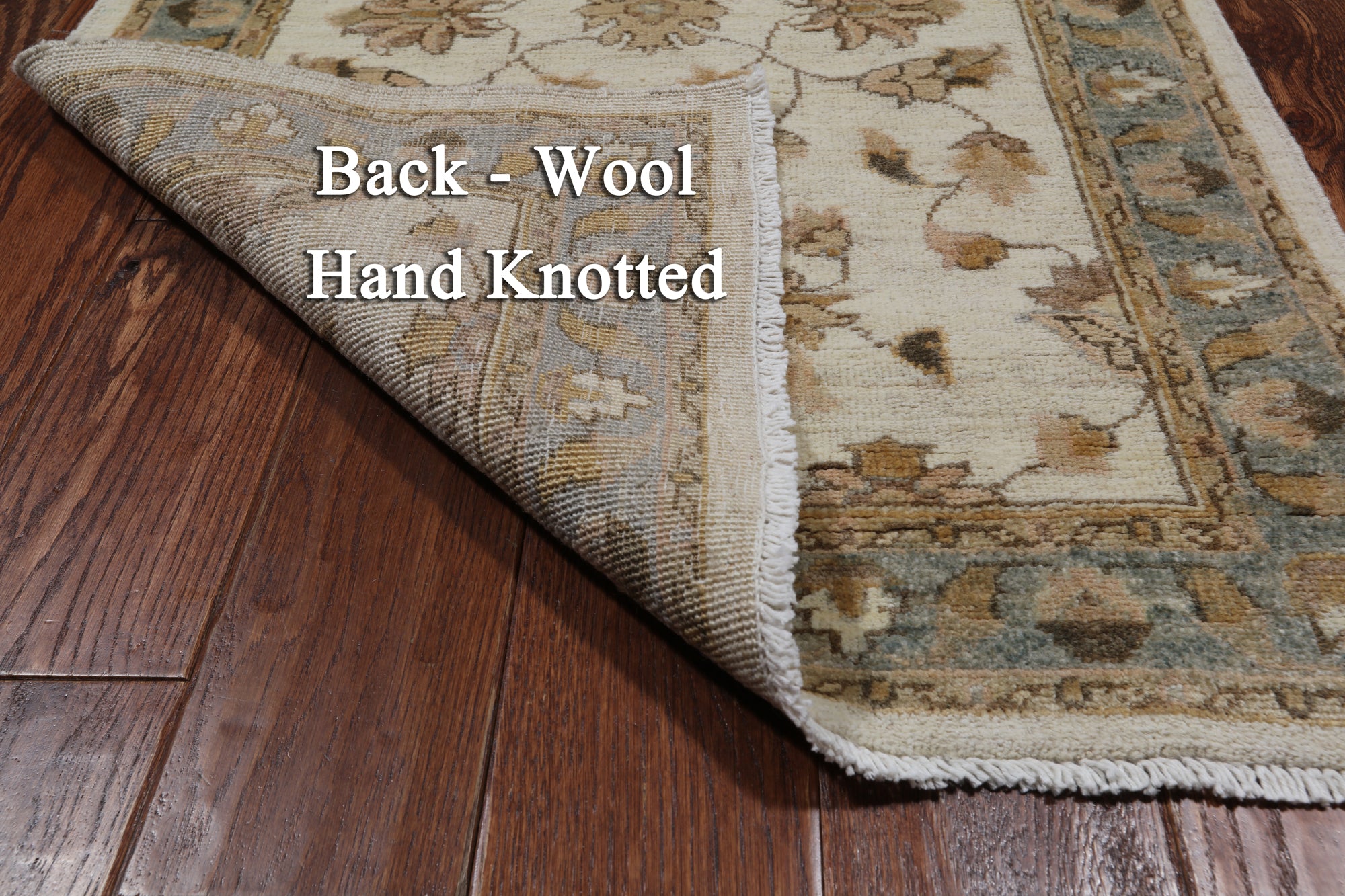 Ivory Peshawar Hand Knotted Wool Runner Rug - 2' 6" X 9' 9"