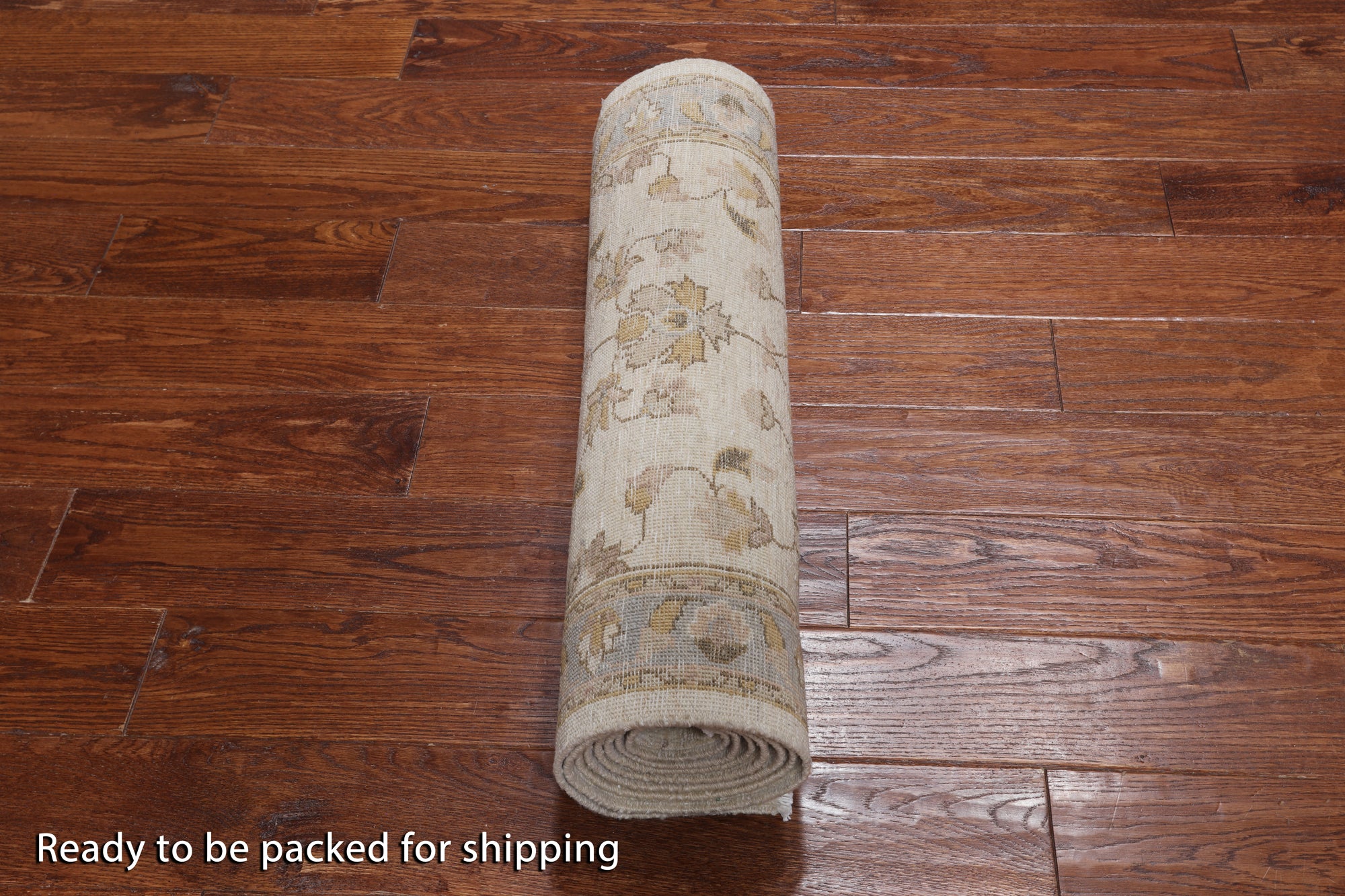 Ivory Peshawar Hand Knotted Wool Runner Rug - 2' 6" X 9' 9"
