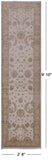 Ivory Peshawar Hand Knotted Runner Rug - 2' 8" X 9' 10" - Golden Nile