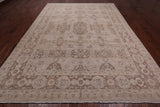 Ivory Peshawar Handmade Wool Area Rug - 8' 10" X 12' 4"