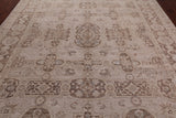 Ivory Peshawar Handmade Wool Area Rug - 8' 10" X 12' 4"