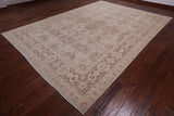 Ivory Peshawar Handmade Wool Area Rug - 8' 10" X 12' 4"