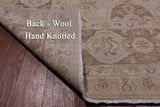 Ivory Peshawar Handmade Wool Area Rug - 8' 10" X 12' 4"