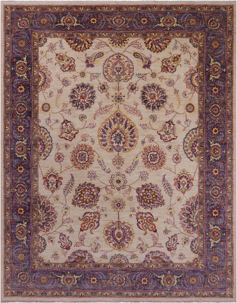 Ivory Fine Serapi Handmade Rug - 8' 2" X 10' 2"